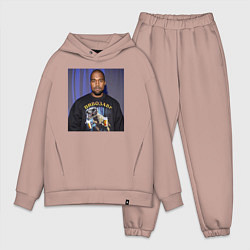 Мужской костюм оверсайз Канье Уэст пивозавр, цвет: пыльно-розовый