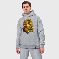 Мужской костюм оверсайз Hogwarts - gryffindor logo, цвет: меланж — фото 2