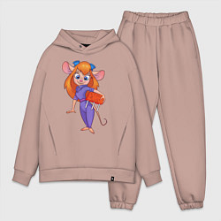 Мужской костюм оверсайз Rescue rangers - Gadget Hackwrench, цвет: пыльно-розовый
