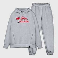 Мужской костюм оверсайз Wine is my valentine, цвет: меланж