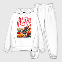 Мужской костюм оверсайз Dragon cool racer - ai art, цвет: белый