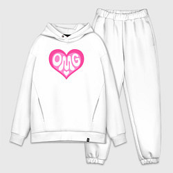 Мужской костюм оверсайз Oh my god love, цвет: белый