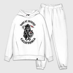 Мужской костюм оверсайз Sons of anarchy - logo, цвет: белый
