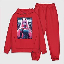 Мужской костюм оверсайз Darling in the Franxx - zero two - ai art, цвет: красный