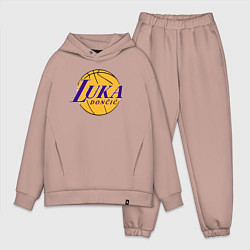 Мужской костюм оверсайз Luka Doncic Lakers, цвет: пыльно-розовый