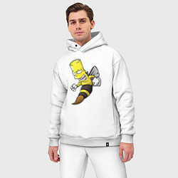 Мужской костюм оверсайз Барт Симпсон шершень - перевоплощение, цвет: белый — фото 2