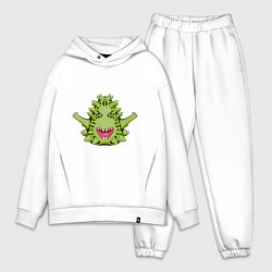 Мужской костюм оверсайз Cartoon monster with spikes green, цвет: белый