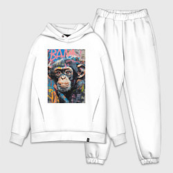 Мужской костюм оверсайз Graffiti monkey, цвет: белый