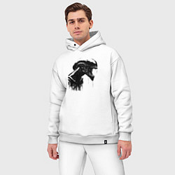 Мужской костюм оверсайз Мощный ксеноморф, цвет: белый — фото 2