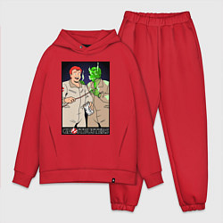 Мужской костюм оверсайз Ghostbusters - Ray and his clone ghost, цвет: красный