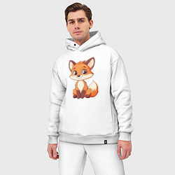 Мужской костюм оверсайз Хитрый лисёнок, цвет: белый — фото 2