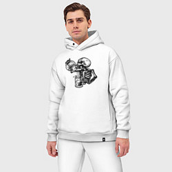 Мужской костюм оверсайз Пивной скелетик, цвет: белый — фото 2