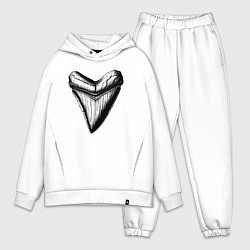 Мужской костюм оверсайз Зуб мегалодона, цвет: белый