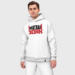 Мужской костюм оверсайз America New York, цвет: белый — фото 2