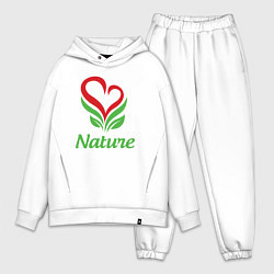 Мужской костюм оверсайз Любовь природы, цвет: белый