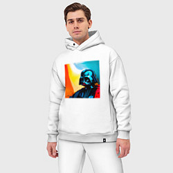 Мужской костюм оверсайз Вейдер акварель, цвет: белый — фото 2