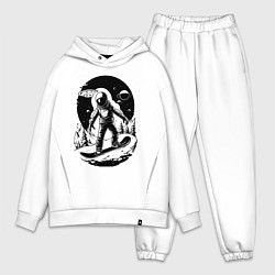 Мужской костюм оверсайз Инопланетный скейтбордист, цвет: белый