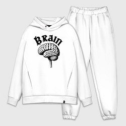Мужской костюм оверсайз Мозговой центр, цвет: белый
