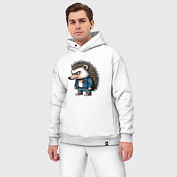 Мужской костюм оверсайз Ёжик панк, цвет: белый — фото 2