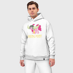 Мужской костюм оверсайз Пинки Пай пони викинг, цвет: белый — фото 2