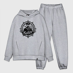 Мужской костюм оверсайз Моряк капитан на штурвале