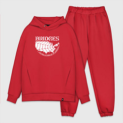 Мужской костюм оверсайз Bridges logo, цвет: красный