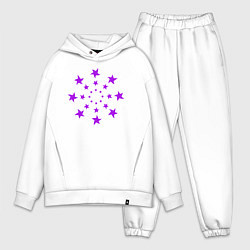 Мужской костюм оверсайз Звезды кругом, цвет: белый