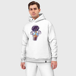 Мужской костюм оверсайз Космический бабл-чай, цвет: белый — фото 2