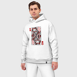 Мужской костюм оверсайз Дама червей - карта, цвет: белый — фото 2