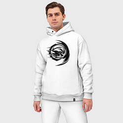 Мужской костюм оверсайз Волейбольный мяч вихревой удар, цвет: белый — фото 2