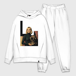 Мужской костюм оверсайз Девушки и старый водолазный шлем ретрофутуризм поп, цвет: белый