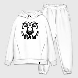 Мужской костюм оверсайз Баран орнамент, цвет: белый