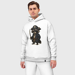 Мужской костюм оверсайз Енот пират, цвет: белый — фото 2