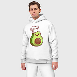 Мужской костюм оверсайз Повар авокадо, цвет: белый — фото 2