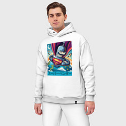 Мужской костюм оверсайз Полёт Супер Бендера - коллаба, цвет: белый — фото 2