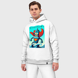 Мужской костюм оверсайз Super Bender - Japanese style, цвет: белый — фото 2