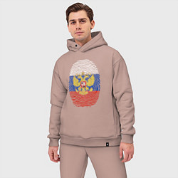 Мужской костюм оверсайз Отпечаток России, цвет: пыльно-розовый — фото 2