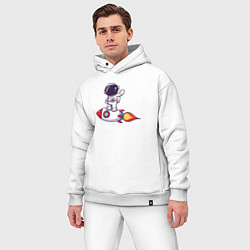 Мужской костюм оверсайз Space man rocket, цвет: белый — фото 2