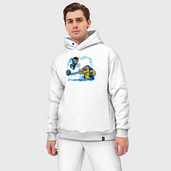 Мужской костюм оверсайз Скорпион против Саб-зиро, цвет: белый — фото 2