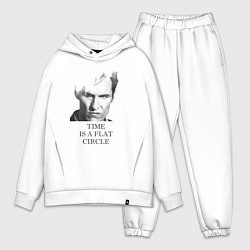 Мужской костюм оверсайз Time is a flat circle - true detective, цвет: белый