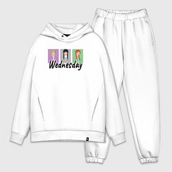 Мужской костюм оверсайз Уэнсдей, Энид и Агнес, цвет: белый