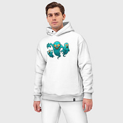 Мужской костюм оверсайз Призрачное трио, цвет: белый — фото 2