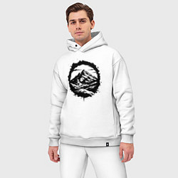 Мужской костюм оверсайз Гора и храм в круге, цвет: белый — фото 2