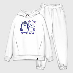 Мужской костюм оверсайз Пингвин и белый медведь