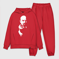 Мужской костюм оверсайз Ленин: фигу вам, цвет: красный