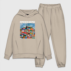Мужской костюм оверсайз Radiohead, цвет: миндальный
