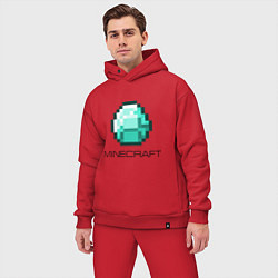 Мужской костюм оверсайз Minecraft Diamond, цвет: красный — фото 2