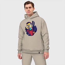 Мужской костюм оверсайз Messi Art, цвет: миндальный — фото 2