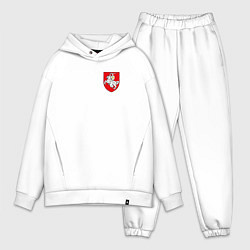 Мужской костюм оверсайз Погоня: герб, цвет: белый