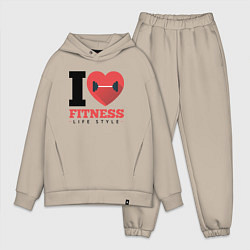 Мужской костюм оверсайз I love Fitness